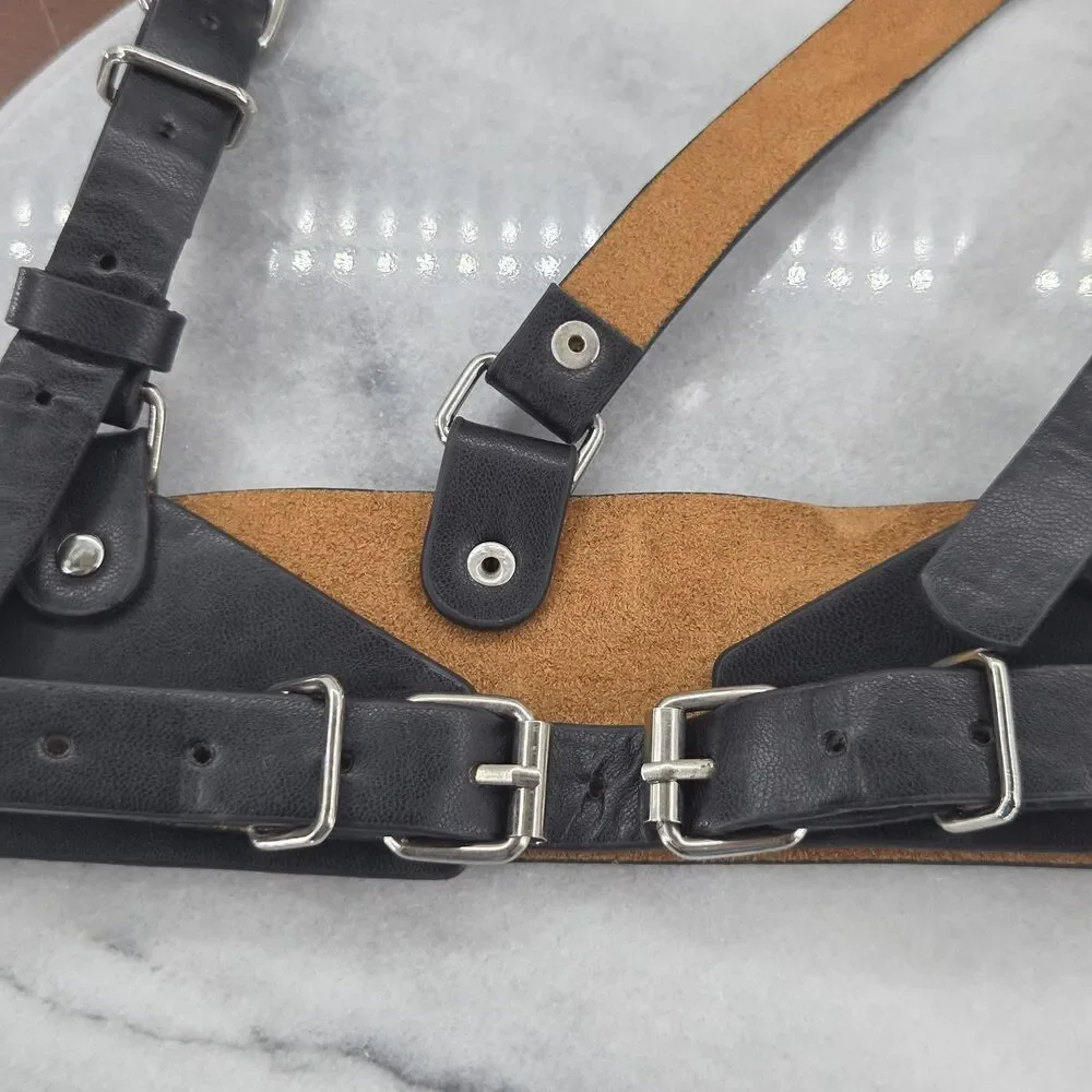 Harness Belt Waist Corset Womens Faux Leather Buckle Straps Adjustable Punk Goth